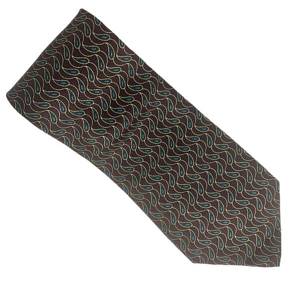 Brown Peacock Paisley Tie - Picture 2 of 5